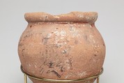 Jar With Hieratic Inscription, Pottery (rough red, originally whitewashed), paint